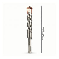 Spiral-Flute Percussion Drill Bit Round-Shank Masonry Drill Bit Clean Drilling Tool Efficient for Masons
