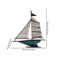 Iron Sailboat Decor Nautical Metal Sailboat Decor Coastal Ship Sculpture for Office