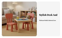 Child-Safe Design Kids Table and Chair Set Kids Dining Table Wipe-Clean Desktop children's Study Desk and Chair Set Easy Assembly for Toddlers, Preschoolers, Teachers, Kindergarten, Preschool, Playroom, Daycares