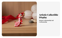 Lion Dance Figurine Three-Dimensional Printed Chinese New Year Miniature Seasonal Holiday Decoration Full Color Scale Model