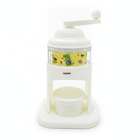 Clear Chamber Hand-Crank Ice Shaver Safe Fill Line Hand Crank Ice Shaver Stainless Steel Snow Cone Maker Rounded Body