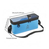 Fishing Tackle Storage Bag Transparent Top Rectangular Tackle Bag Mesh Textile Zippered Closure