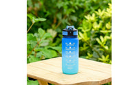 Time Marker Water Bottle Motivational Water Bottle with Flip-Top Lid Container Gradient Portable for Athletes, Gym, Travel