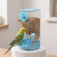 Automatic Timed Avian Feeder and Avian Feeders, Husk Separation Feeder for Parakeet and Small Avian Species, Anti-Scatter Design with Removable Base