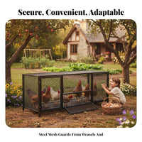 Easy to Clean Large Mesh Chicken Coop Sturdy and Long-Lasting Poultry Enclosure Rust-Resistant Creature Enclosure Lockable Door for Homesteaders, Pet Owners, Outdoor, Backyard, Garden