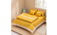 6 Pieces Dollhouse Bedding Set Textile Miniature Bedding Set Handcrafted Dollhouse Bedroom Collection with Throw Pillows for Hobbyists