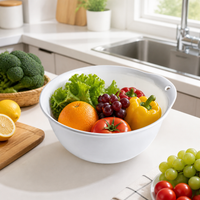 Large Wash Basin, Food Grade Kitchen Basin with Double Layer, Portable Camp Basin for Fruit Vegetable Washing, Hanging Drain Basket