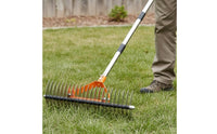 Multi-Functional Dethatching Rake Heavy Duty Thatch Removal Rake Long Handle Manual Lawn Scarifier Rust-Resistant for Landscapers, Gardeners, Garden, Yard, Farm