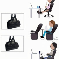 Comfortable Airplane Foot Hammock Lightweight Travel Footrest Hammock Adjustable Strap Airplane Footrest Easy to Carry for Travelers, Office Workers, Train, Bus