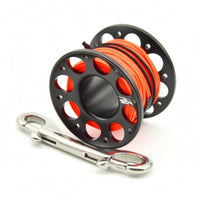 Double-Ended Snap Hook Diving Finger Spool Reel Perforated SMB Line Reel Cord Attached Aluminum Finger Spool Lightweight
