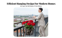 Wrought Iron and design Hanging blossom Pot storage capacitySaving Railing Planter holder Sturdy Construction Plant Holder Double fastener Design for Apartment Dwellers, Gardeners, homeowners, Balcony, window ledge Sill, Patio, Fence