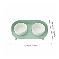 Double Ceramic Feline Bowls Anti-Slip Elevated Feline Bowl Easy to Clean