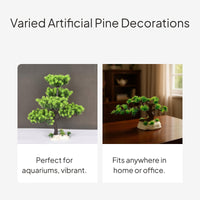 Artificial Pine Bonsai Desktop Decor, Fish Pond Landscape