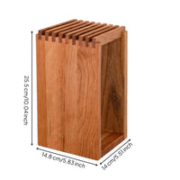 Countertop Knife Rack Elegant Cherry Wood Knife Block Freestanding for Home Cooks