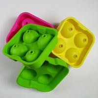 4-Cavity Silicone Ice Ball Mold for Whiskey and Cocktails