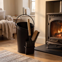 Ash Container with and Brush Portable Hearth Cleanup Organizer Heavy Duty