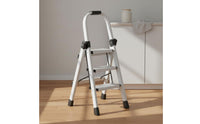 Foldable Aluminum Folding Ladder Wide Pedals Triangular-Frame Step Ladder Lightweight Portable Step Stool Rustproof for Kitchen