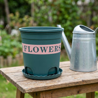 Tree Planters Outdoor Flower Planters, Heavy Duty Green Plant Pot with Optional Saucer, Round Tapered Pot for Garden Trees and Plants