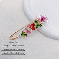 Elegant Floral Safety Pin Brooch Large Decorative Safety Pin for Women