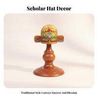 Hand-Painted Multicolor Scholar Cap Ornament Cap-Shaped Desk Ornament