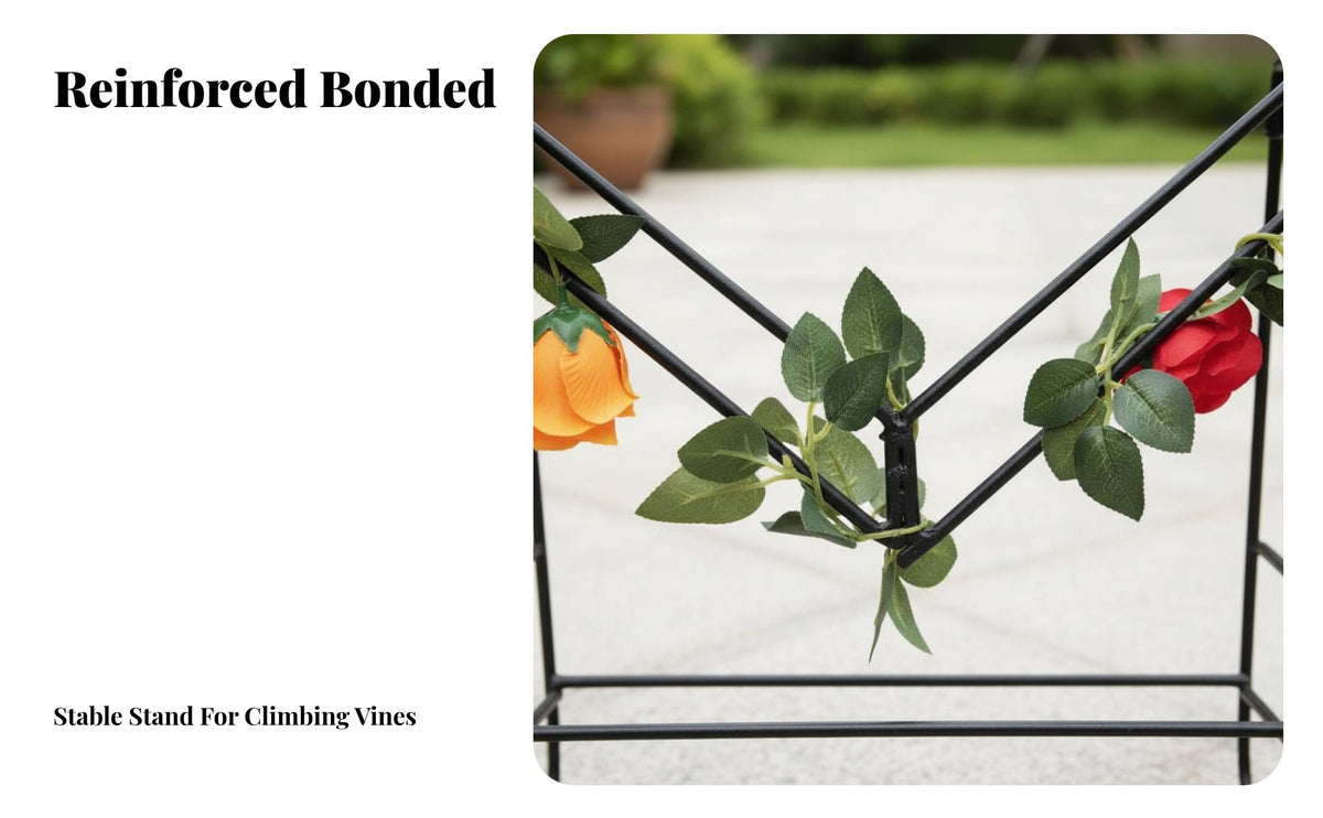 Sturdy Support Heart-Shaped Trellis Decorative Shaped Plant Trellis Long-Lasting Climbing Frame Easy to Install for Gardeners, Houseplant Owners, Homeowners, Potted Plants, Outdoor, Balcony, Home Decor
