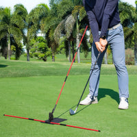 Metal Golf Swing Plane Corrector Stable Golf Swing Training Aid with Adjustable Arm Beginner-Friendly Practice Equipment Heavy-Duty for Beginners