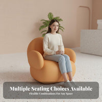 Modern Minimalist Design Single-Seat Armchair and Coffee Table Set Soft Upholstery Puffy Sofa and Table Combo High-Density Foam Cafe Seating Comfortable Design for Interior Designers, Business Owners, Clients, Dessert Shop, Reception Area, Boutique, Lobby