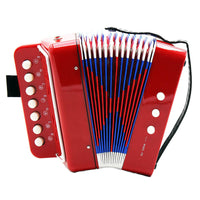 7-Key Toy Accordion 2-Bass Kids Accordion Portable Musical Instrument Lightweight for Beginners, Music Lessons