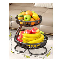 No Assembly Required Countertop Fruit Stand Space-Saving Tiered Fruit Basket High Capacity Multi-Layer Serving Stand Stable & Sturdy for Living Room, Dining Table, Party