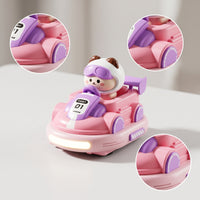 Bumper Car Toy with Robot Driver Interactive Handheld Control Bumper Car Trick Light-up for Kids, Playroom