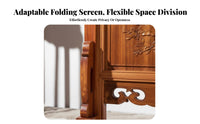 Chinese Design Folding Screen Double-Sided Antique Carved Room Separate R Reversible Panels Hand-Carved Folding Screen for Entryway, Tea House