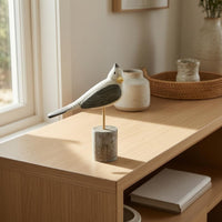 Tabletop Bird Ornament Hand-Painted Carved Wooden Bird Decor Farmhouse House Decoration