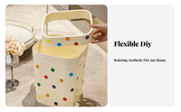 Lavatory Rubbish Bin Cute Design Paper Basket Easy to Clean Small Trash Can for Students, Kids