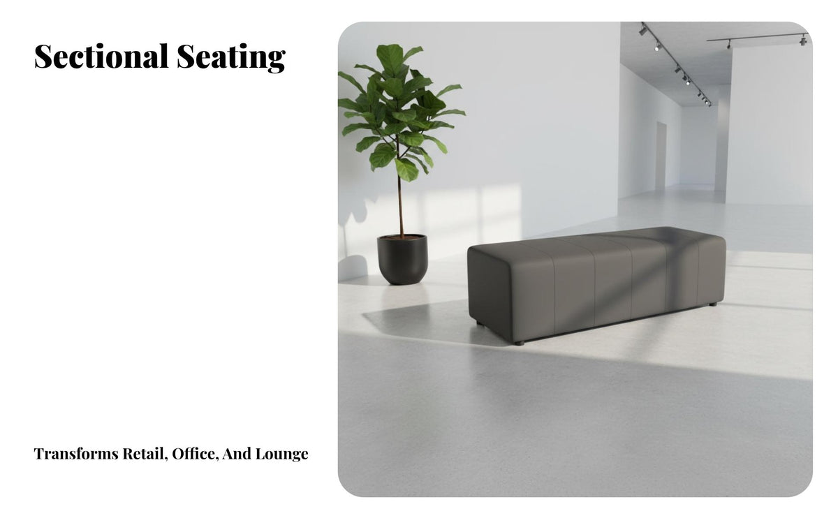 Minimalist Aesthetic Upholstered Seating Block Modular Design Frameless Block Couch Stain-Resistant Reception Sofa Supportive Cushioning for Business Owners, Interior Designers, Office Managers, Retail Shop, Waiting Room, Lounge Area, Small Areas