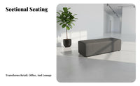 Minimalist Aesthetic Upholstered Seating Block Modular Design Frameless Block Couch Stain-Resistant Reception Sofa Supportive Cushioning for Business Owners, Interior Designers, Office Managers, Retail Shop, Waiting Room, Lounge Area, Small Areas