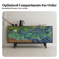 2-Door graphic panel Cabinet Modern Minimalist design Sideboard Multifunctional Storage Furniture for homeowners, Renters, Entryway, Living Room, Hallway