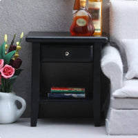 1:12 Scale Dollhouse Nightstand Modern Design Wooden Dollhouse Nightstand Realistic Detail Miniature Bedside Table for Adults