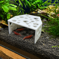 Aquatic Habitat Cave, Shrimp Hideout, Rustic Resin Cave for Fish, Shrimp & Amphibians, Breeding Chamber, 4-9mm Entrances, Non-Toxic