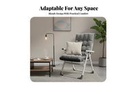 Reclining Function Foldable Nap Chair Space-Saving Padded Folding Lounger High spine Support Portable Furniture Multi-Purpose Use for Students, Office Workers, Adults, Dorm Room, Bedroom