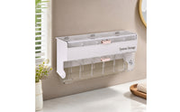 Wall-Mounted Storage Box Divided Wall Storage Box Transparent Container for Cabinet Door, Closet