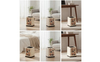 Cream-Colored Trash Can with Lid Square Trash Bin with Lid Elegant Wastebasket Matte for Bedroom