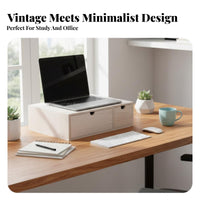 Desktop Storage Shelf with Drawers Multi-Functional Computer Stand with Drawer