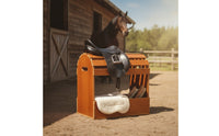 Wooden Saddle Rack Heavy Duty Horse Saddle Stand Rustic for Tack Room, Stables