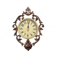 Bronze Toned French Style Wall Timepiece Scrollwork Ornate Wall Timepiece Floral Home Decor foliageLike Detailing