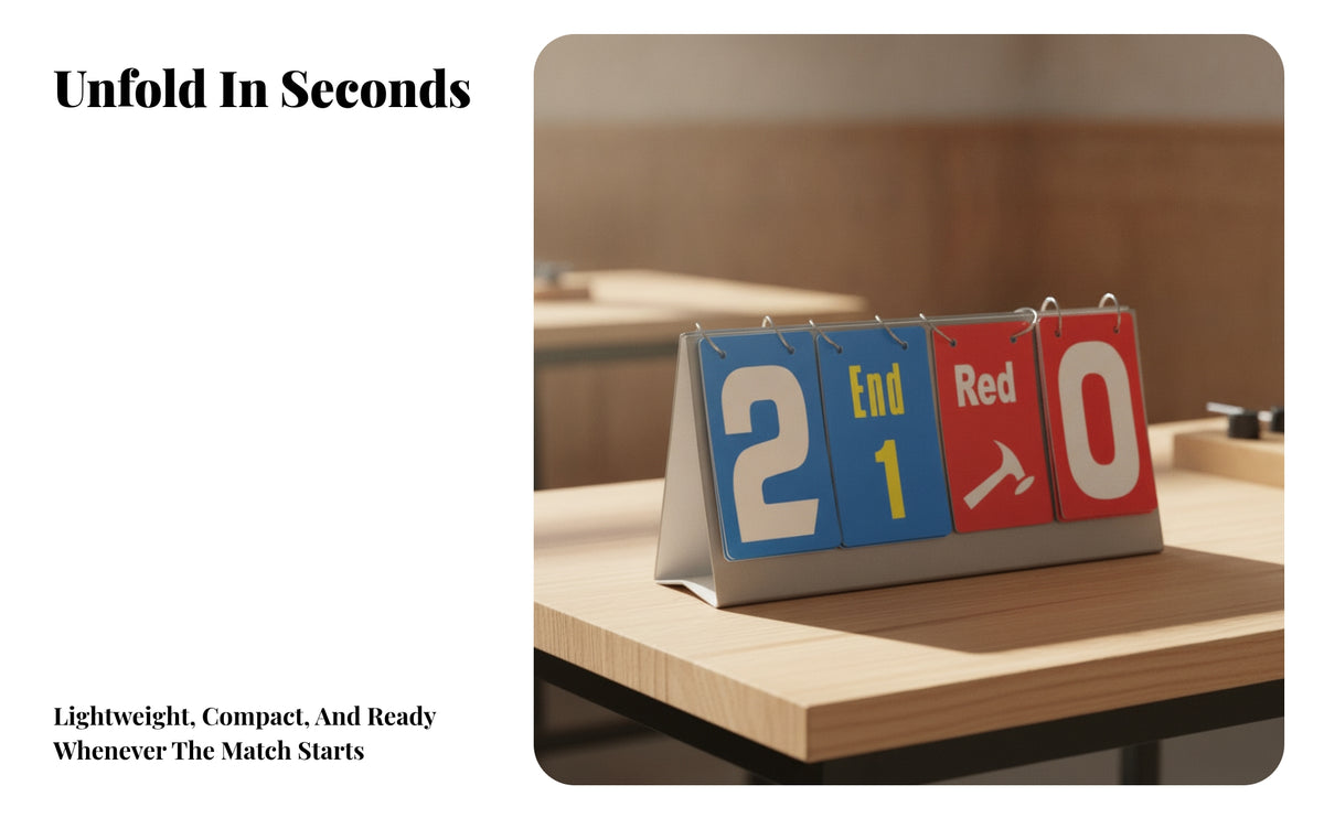 Tabletop Score Keeper with Flip Cards | Portable, Foldable, turning card Scoreboard, for sheet ice scoring Training