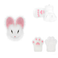 Hare Fursuit Furry Surface Bunny Costume with Paws Soft Bunny Costume Set for Cosplayers, Entertainers, Conventions, Photoshoots