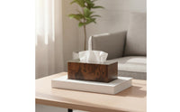 Tissue Box Cover with Stainless Surface Refills Rectangular Tissue Box Cover Modern Holder for Living Room, Bedroom