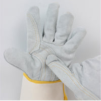 Cowhide Leather Welding Gloves for Industrial Safety and Protection
