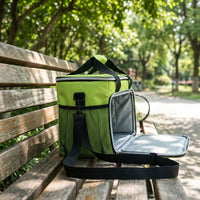 Lunch Box and Cool Bag for Delivery Use, Oxford Cloth Camping Bag with Food Bag Pocket, Portable Insulated Shoulder Strap Bag for Women, 15L
