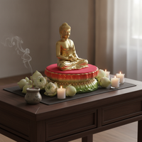 Ceramic Lotus Pedestal for Buddha Statues and Offerings, Anti-Slip Base for Home Altars